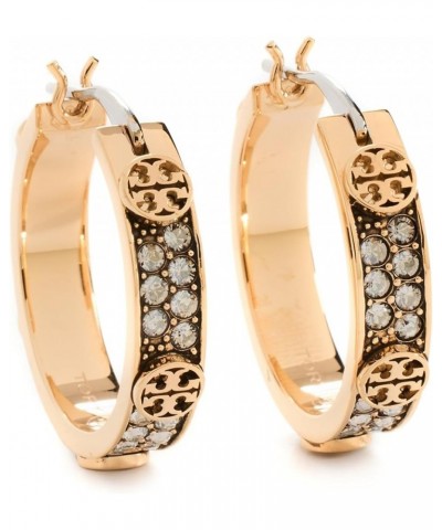 Women's Small Miller Stud Hoop Earrings Tory Gold/Crystal $48.96 Earrings