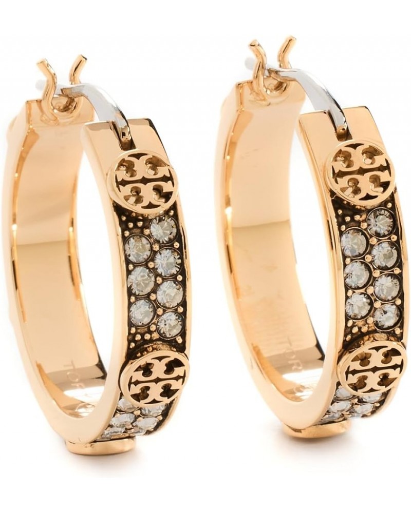 Women's Small Miller Stud Hoop Earrings Tory Gold/Crystal $48.96 Earrings