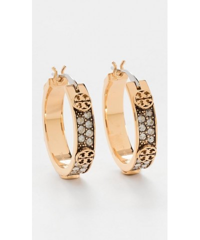 Women's Small Miller Stud Hoop Earrings Tory Gold/Crystal $48.96 Earrings