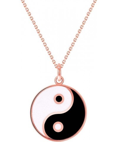 Yin and Yang Pendant Necklace in Solid 14k Gold, Made in America Large Pendant 16" Necklace Rose Gold $89.60 Necklaces