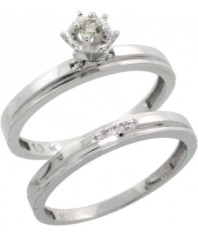 Sterling Silver Ladies 2-Piece Diamond Engagement Wedding Ring Set Rhodium Finish, 1/8 inch Wide $38.14 Bracelets