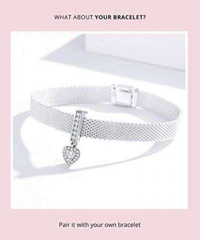 925 Sterling Silver Reflexions Bracelet for Women Mesh Bracelet Clip Beads & Safe Chain.Birthday Christmas for Friends Mother...