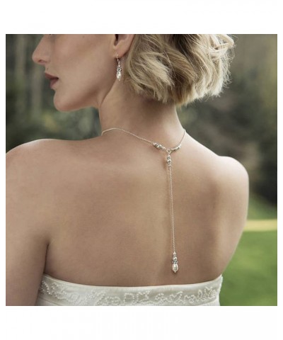 Pearl Backdrop Body Necklace Wedding Body Chain Silver Body Jewelry Tassel Long Party Body Necklace for Women and Girls $8.65...