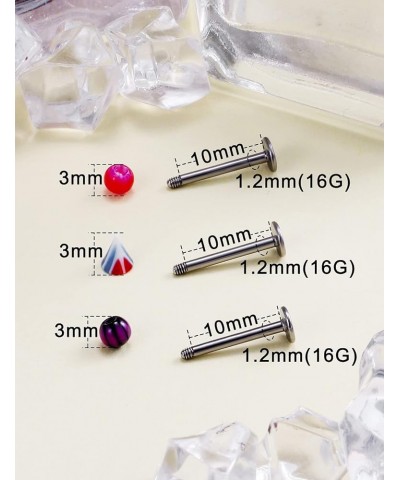 100PCS 16G Lip Rings Stainless Surgical Steel Labret Jewelry Monroe Lip Rings Nail Cartilage Tragus Helix Earrings Studs Nose...