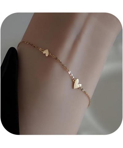 Best Friend Bracelet,Luxury Gold Plated Cute Aesthetic Love Heart Chain Bracelet for Besties, Dainty Bracelet Gift Jewelry fo...