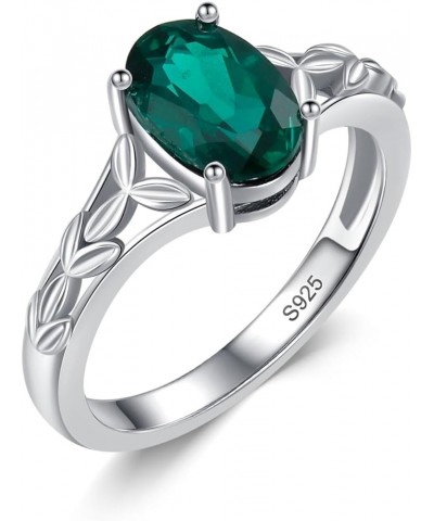 925 Sterling Silver Celtic Knot Ring 8x6 mm Oval Cut Gemstone Birthstone Engagement Ring for Women 12 05.Emerald $40.85 Rings