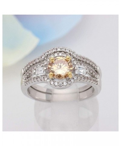 Sasha Champagne Bridal Engagement Wedding Ring Band Set $13.10 Sets