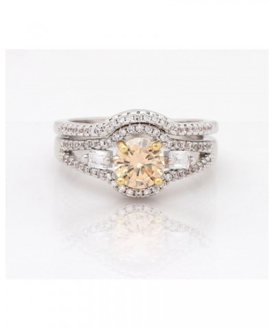 Sasha Champagne Bridal Engagement Wedding Ring Band Set $13.10 Sets