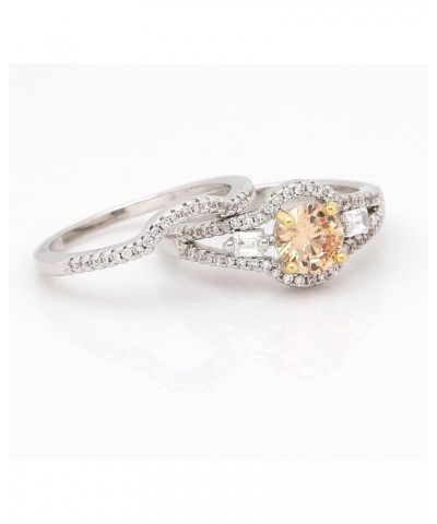 Sasha Champagne Bridal Engagement Wedding Ring Band Set $13.10 Sets