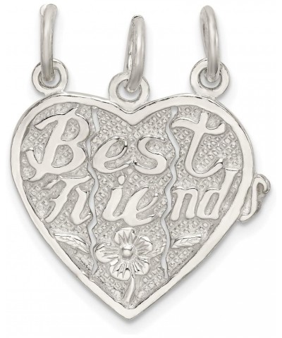 Sterling Silver Polished Finish Best Friends 3-Piece Break Apart Heart Charm Pendant (19mm x 20mm) $15.18 Pendants