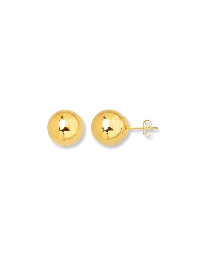 925 Sterling Silver Ball Stud Earrings- Butterfly Backings 3mm-12mm Silver Yellow or Rose Yellow 10.0 Millimeters $10.74 Earr...