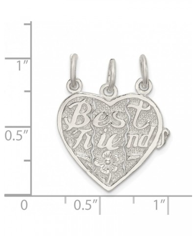 Sterling Silver Polished Finish Best Friends 3-Piece Break Apart Heart Charm Pendant (19mm x 20mm) $15.18 Pendants