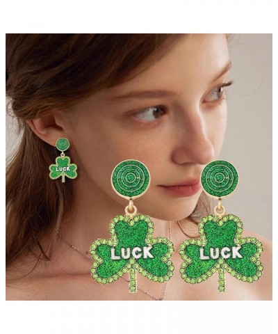 St. Patrick's Day Earrings,Acrylic Irish Shamrock Dangle Earrings,Irish Beer Acrylic Dangle Earrings,Lucky Shamrock Hat Drop ...