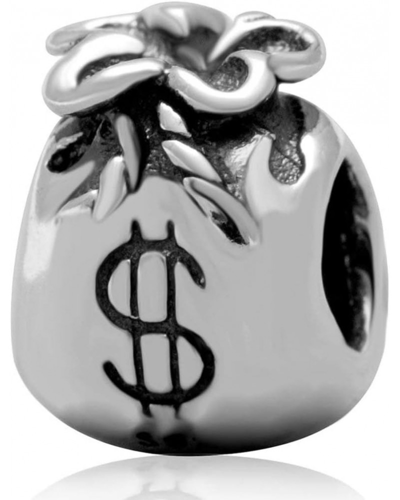 925 Sterling Silver Money Bag Charm Dollar Charm Las Vagas Charm Lucky Charm USA Symbol Charm for Pandora Charms Bracelet $10...