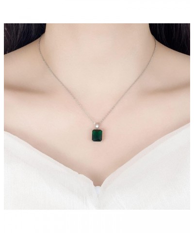 3Pcs Square Ring Earrings Buckle Earrings Pendant Necklace Three Piece Set Women's Emerald Necklace Pierced Earrings Set Brid...