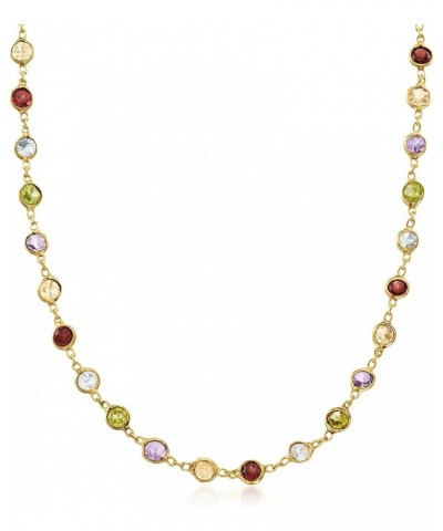 8.85 ct. t.w. Bezel-Set Multi-Gemstone Necklace in 18kt Gold Over Sterling 16.0 Inches $87.75 Necklaces