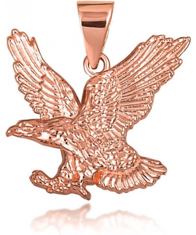 Solid 10k Gold Soaring Bald Eagle Freedeom Pendant (Size Small/Large) Rose Gold (Large) $41.59 Pendants