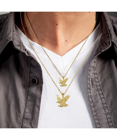 Solid 10k Gold Soaring Bald Eagle Freedeom Pendant (Size Small/Large) Rose Gold (Large) $41.59 Pendants