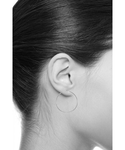 14k REAL White Gold 2mm Thickness Hinged Hoop Earrings - 10 Different Size Available 55 mm $62.35 Earrings