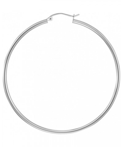 14k REAL White Gold 2mm Thickness Hinged Hoop Earrings - 10 Different Size Available 55 mm $62.35 Earrings