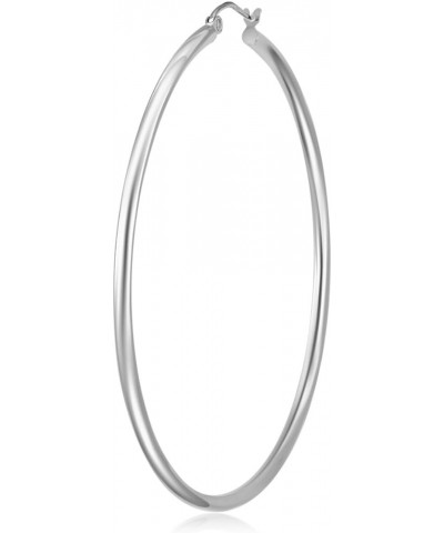 14k REAL White Gold 2mm Thickness Hinged Hoop Earrings - 10 Different Size Available 55 mm $62.35 Earrings