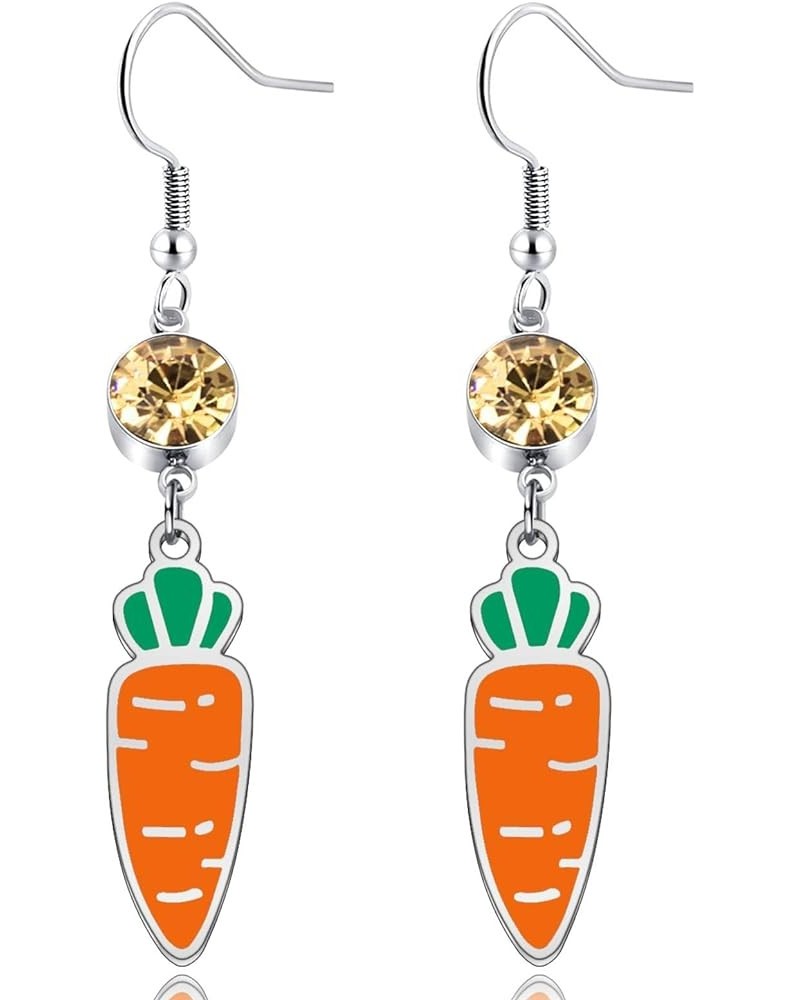 Creative Funny Cute Carrot Turnip Dangle Drop Earrings Simulation Vegetable Dangle Earring for Women Girls Jewelry Gifts Carr...