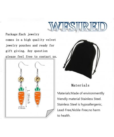 Creative Funny Cute Carrot Turnip Dangle Drop Earrings Simulation Vegetable Dangle Earring for Women Girls Jewelry Gifts Carr...