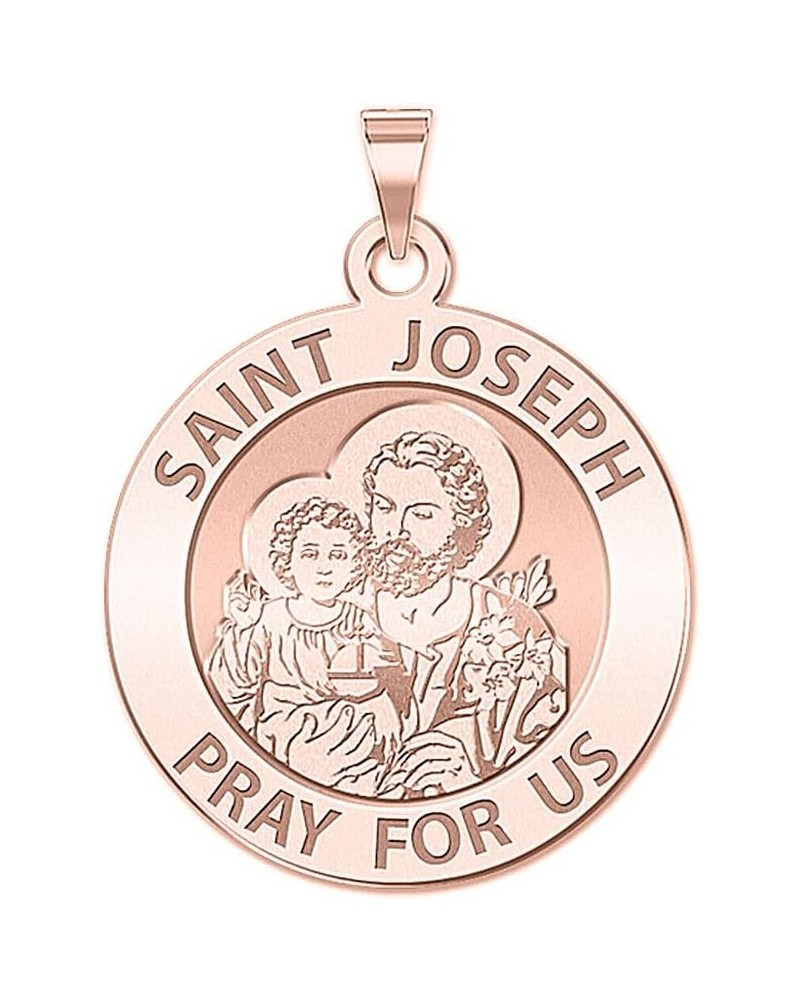 Saint Joseph Religious Medal - in Sterling Silver and 10K or 14K Gold 1 x 1 Inch Medal With Engraving Solid 14k Rose Gold $95...