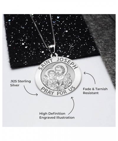 Saint Joseph Religious Medal - in Sterling Silver and 10K or 14K Gold 1 x 1 Inch Medal With Engraving Solid 14k Rose Gold $95...