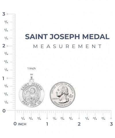 Saint Joseph Religious Medal - in Sterling Silver and 10K or 14K Gold 1 x 1 Inch Medal With Engraving Solid 14k Rose Gold $95...