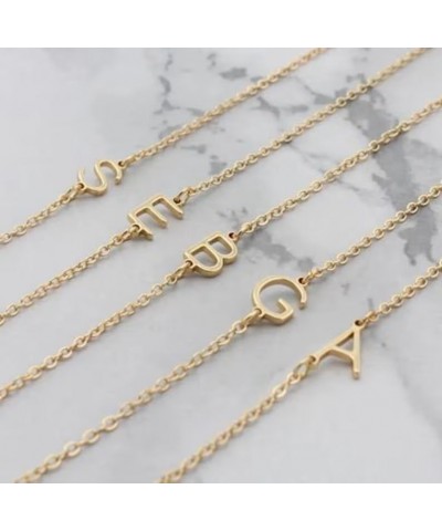 Initial Necklaces for Women, Dainty Gold Letter Necklace 14k Gold Plated Sideways Initial Necklace Cute Gold Name Necklace Si...