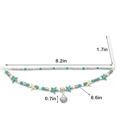 Double Layer Summer Beach Adjustable Anklet Gift For Women Or Girls Shell $7.13 Anklets