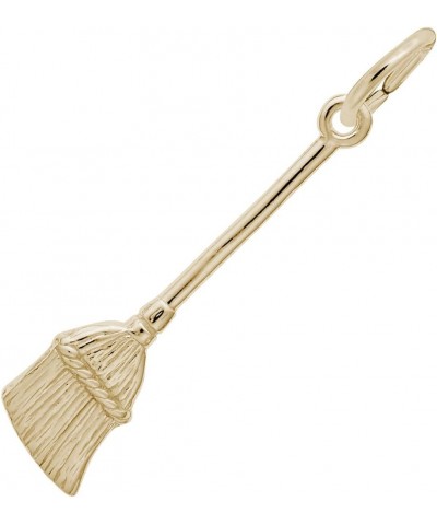 Broom Charm Pendant Available in Gold or Sterling Silver gold-plated-silver 0.925 $16.88 Pendants