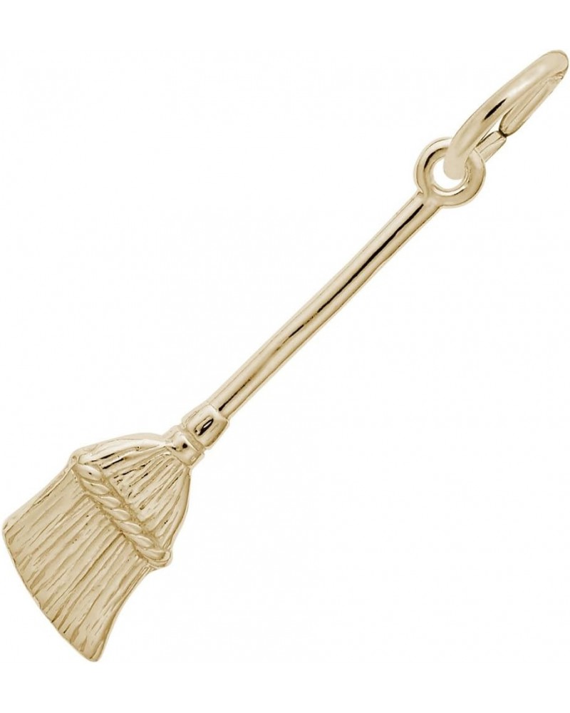 Broom Charm Pendant Available in Gold or Sterling Silver gold-plated-silver 0.925 $16.88 Pendants