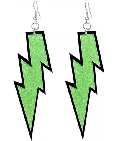 Lightning Bolt Earrings Multicolor 80s Neon Earrings Acrylic Exaggerated Lightning Bolt Dangle Earrings Retro Acrylic Drop Da...