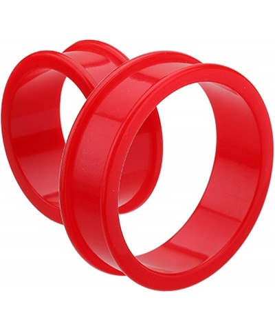 Supersize Flexible Silicone Double Flared Ear Gauge Tunnel Plug Earrings 1-1/8" (29mm), Red $12.25 Body Jewelry