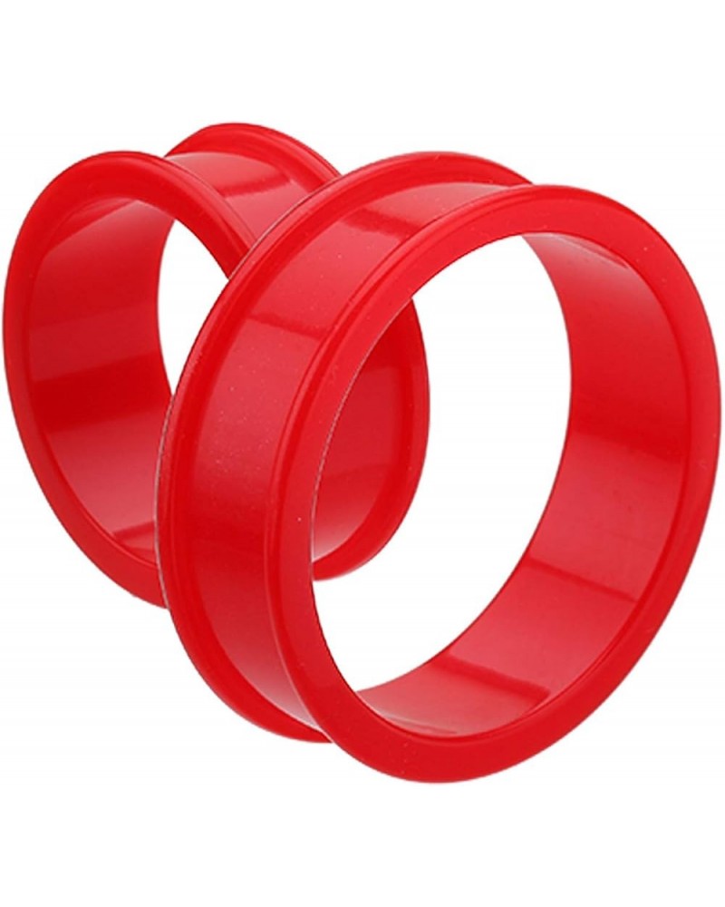 Supersize Flexible Silicone Double Flared Ear Gauge Tunnel Plug Earrings 1-1/8" (29mm), Red $12.25 Body Jewelry