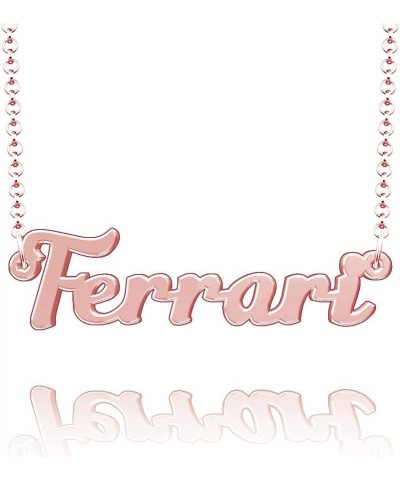 Personalized Ferrari Name Necklace Stainless Steel Plated Custom Made of Last Name Gift for Family Font9-Rose Gold $9.67 Neck...