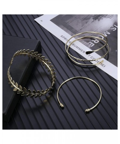 7 Pcs Gold Plated Arm Cuff Upper Arm Band Cuff Bracelet Armband Set Adjustable Simple Coil Bangle for Women $11.12 Bracelets