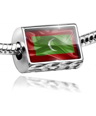 Charm Maldives 3D Flag - Bead Fit All European Bracelets $10.76 Bracelets