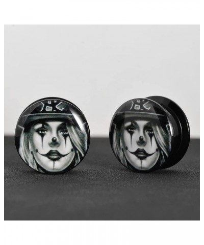 1 Pair Acrylic Solid Screw On Ear Plugs Tunnels Santa Muerte Death Goodness Resin Allergy Free Stretcher For Women Men Body P...