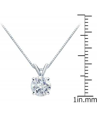 14K Gold Round 4-Prong Solitaire Moissanite Pendant Necklace (1/2 to 3 1/2ct TGW, White) 16 to 18-inch White Gold 0.75 carats...