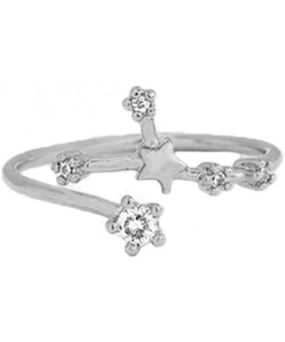 Women Girl's 12 Chinese Zodiac Ring Adjustable Size Ring Jewelry Aries-Silver $8.83 Rings