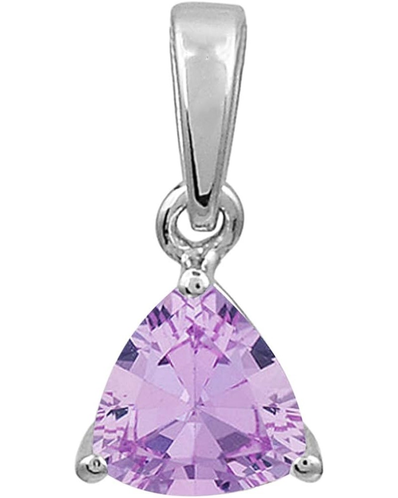 Multi Choice Trillion Shape Gemstone 925 Sterling Silver Solitaire Art Deco Pendant Jewelry amethyst pink $14.51 Pendants