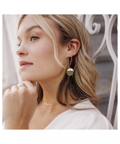 Gold Circle Disc Dangle Drop Earrings for Women Lightweight Small Round Hoop Statement Earrings Minimalist Jewelry for Women ...