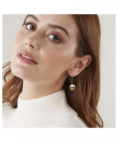 Gold Circle Disc Dangle Drop Earrings for Women Lightweight Small Round Hoop Statement Earrings Minimalist Jewelry for Women ...