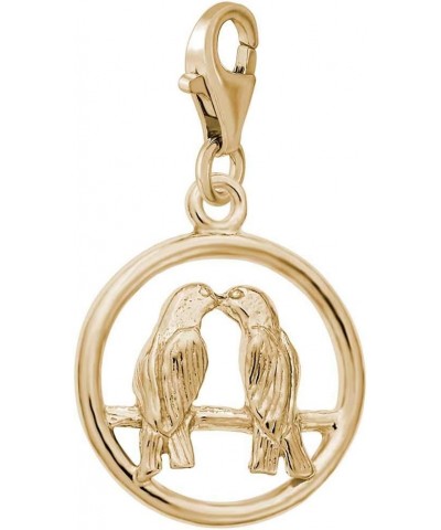 Lovebirds Charm with Lobster Clasp yellow-gold-plated-silver $21.20 Bracelets