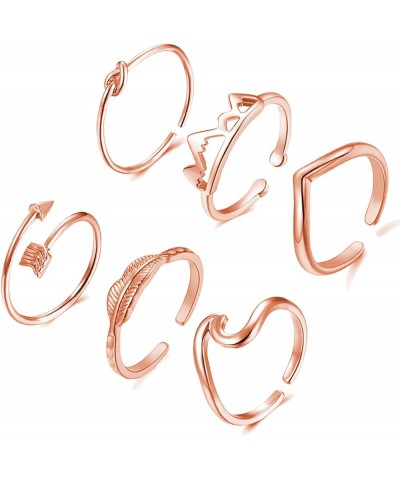 Fidget Ring Anxiety Ring for Women Spinner Rings for Anxiety Jewelry Gifts for Girls B:rose gold 6pcs $8.66 Rings