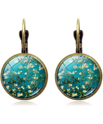 Starry Night Van Gogh Sunflower Landscape Painting Glass Drop Dangle Earrings 6 $7.30 Earrings