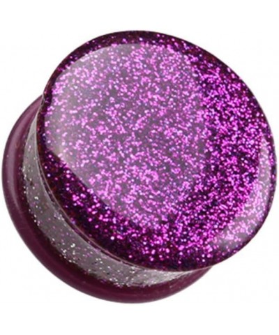 Glitter Shimmer Single Flared Ear Gauge Plug 9/16" (14mm), Purple $10.78 Body Jewelry